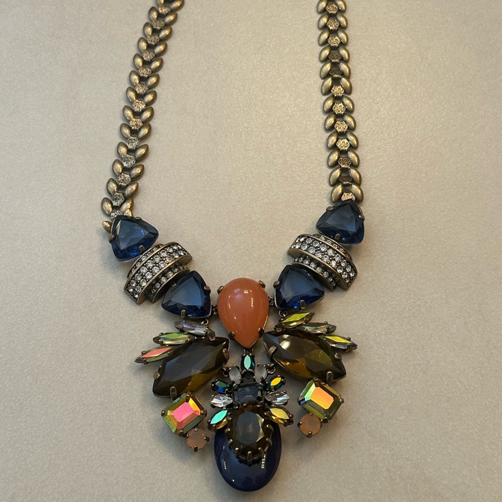 J. Crew Elegant Multicolor Statement Necklace - image 1